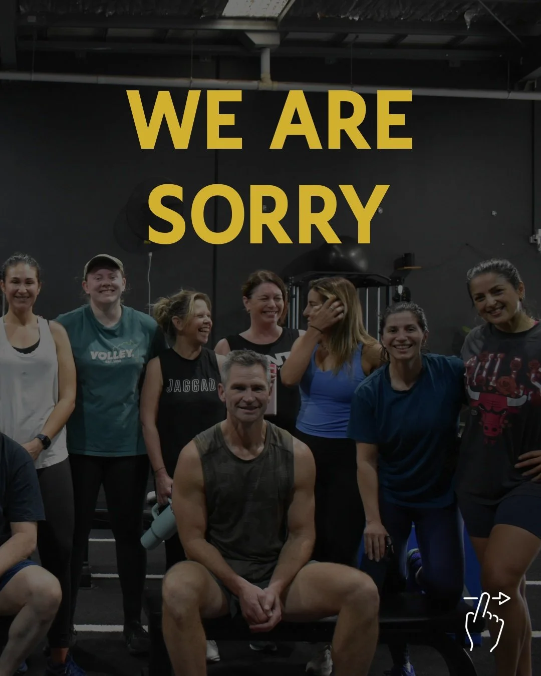 𝗪𝗘 𝗔𝗥𝗘 𝗦𝗢𝗥𝗥𝗬

We&rsquo;re sorry our membership costs less than your night out.
We&rsquo;re sorry we&rsquo;re not what you expected &mdash; we don&rsquo;t smell like sweat , not crowded and  we actually clean every single day. 
We&rsquo;re s