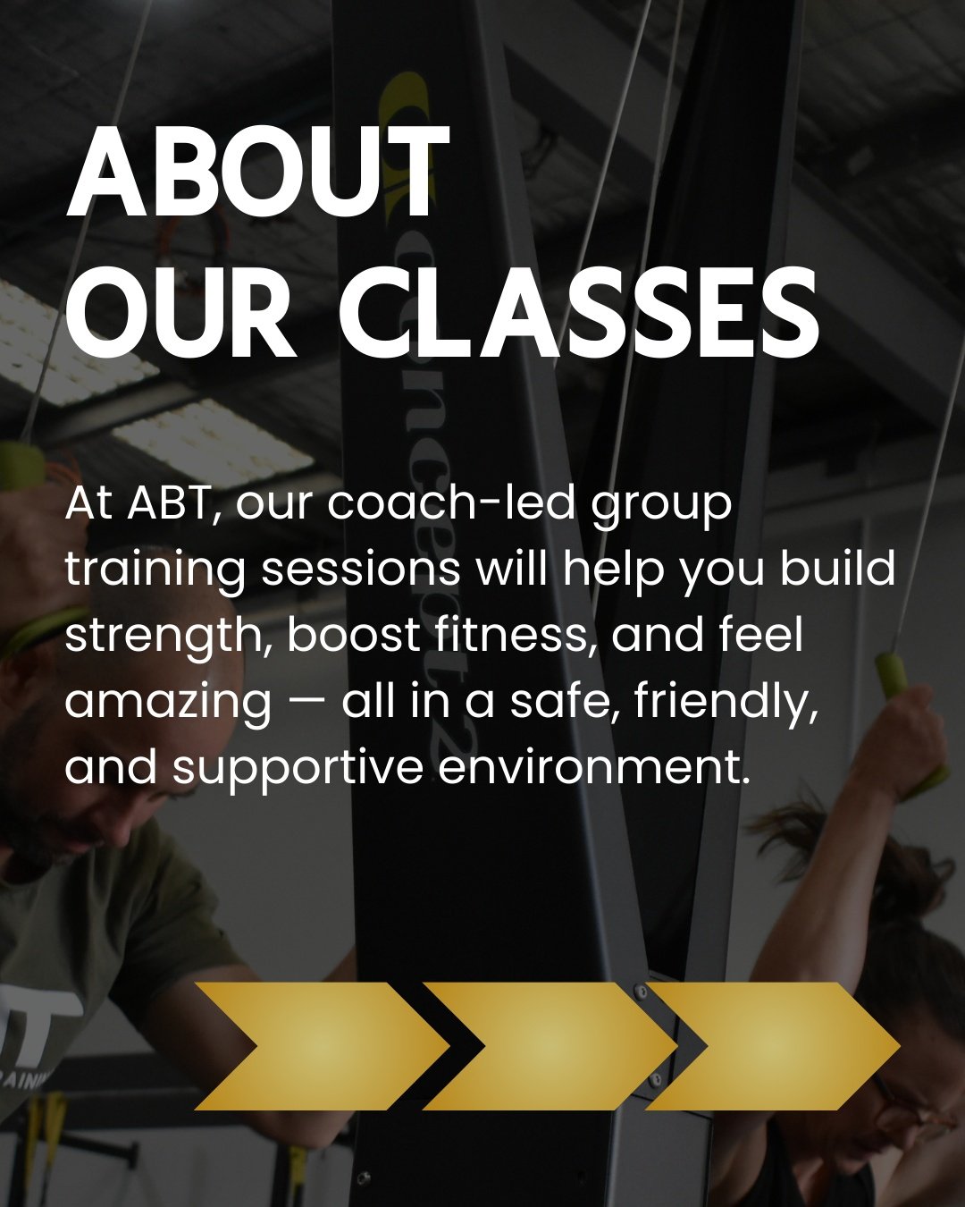💪 About Our Classes at Altona Bay Training 💥

At ABT, our coach-led group training sessions will help you build strength, boost fitness, and feel amazing &mdash; all in a safe, friendly, and supportive environment.

We welcome all fitness levels an