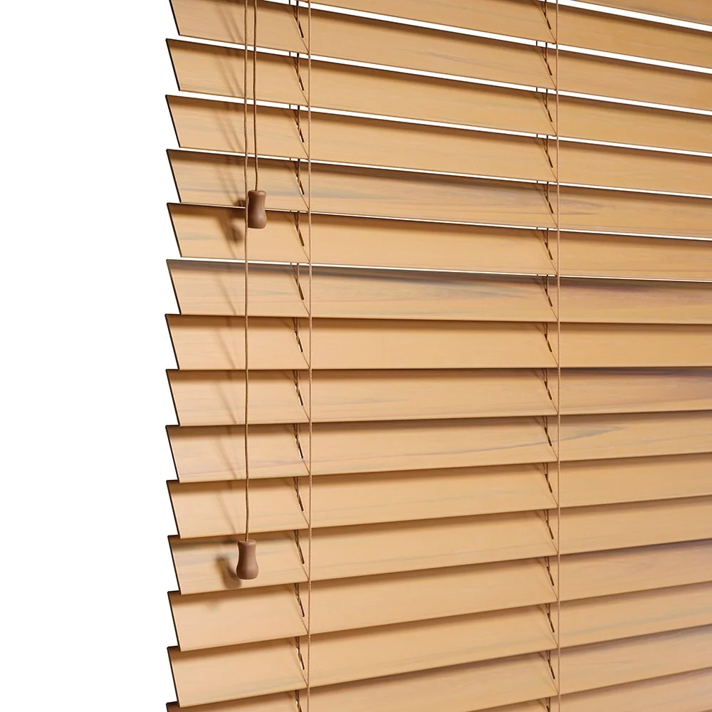 2-inch corded Fauxwood Blind in wood finish