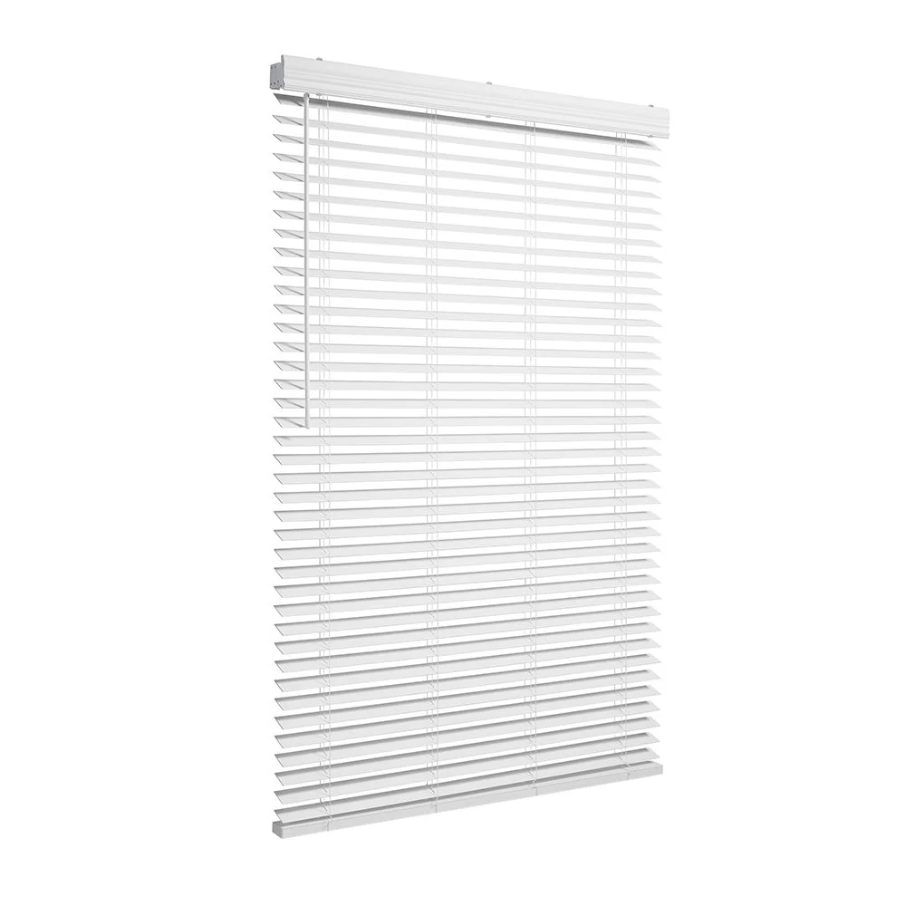 Cordless 2-inch corded Fauxwood Blind in white finish