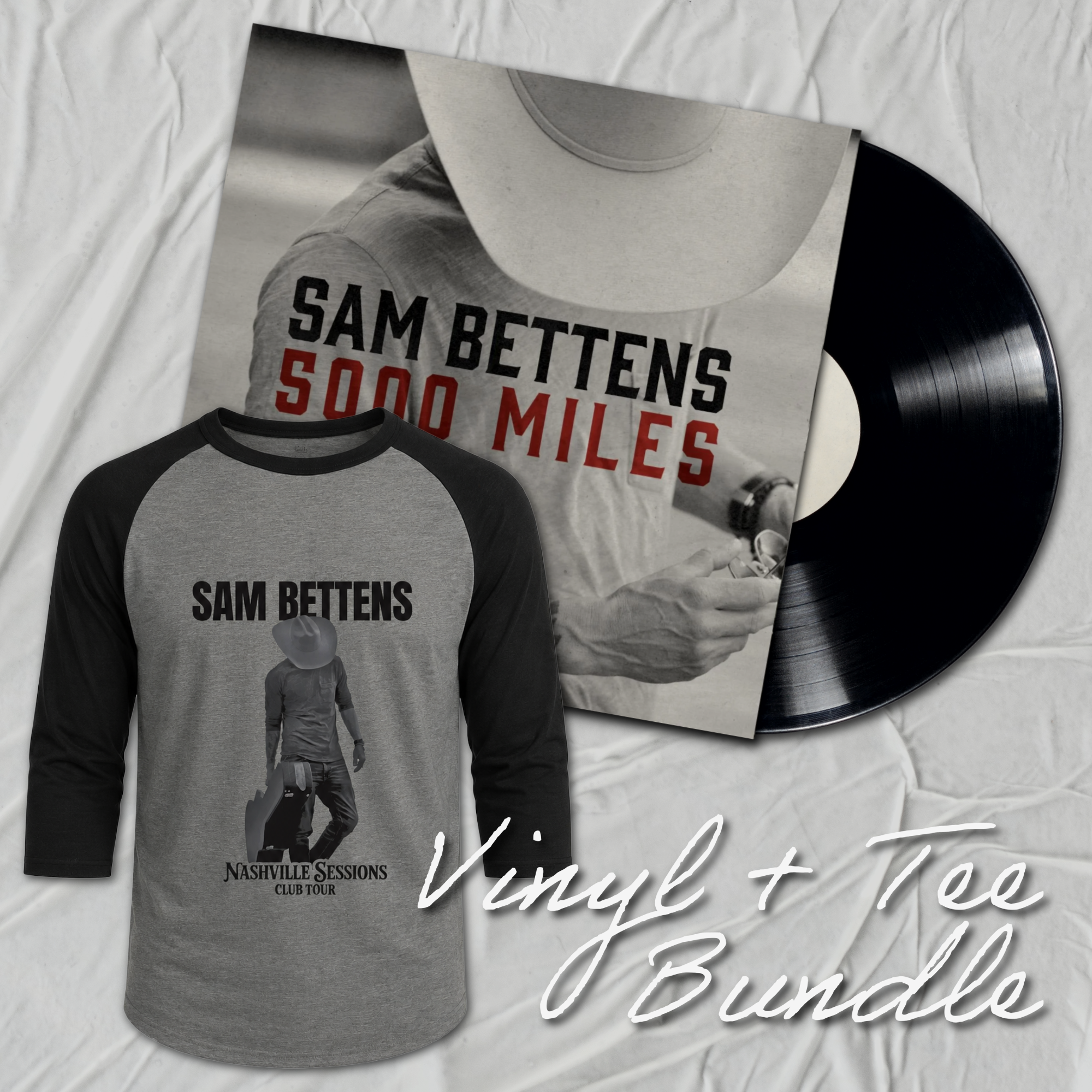 Sam Bettens Vinyl & Shirt Bundle | 5,000 Miles EP + Nashville Sessions Tour Tee