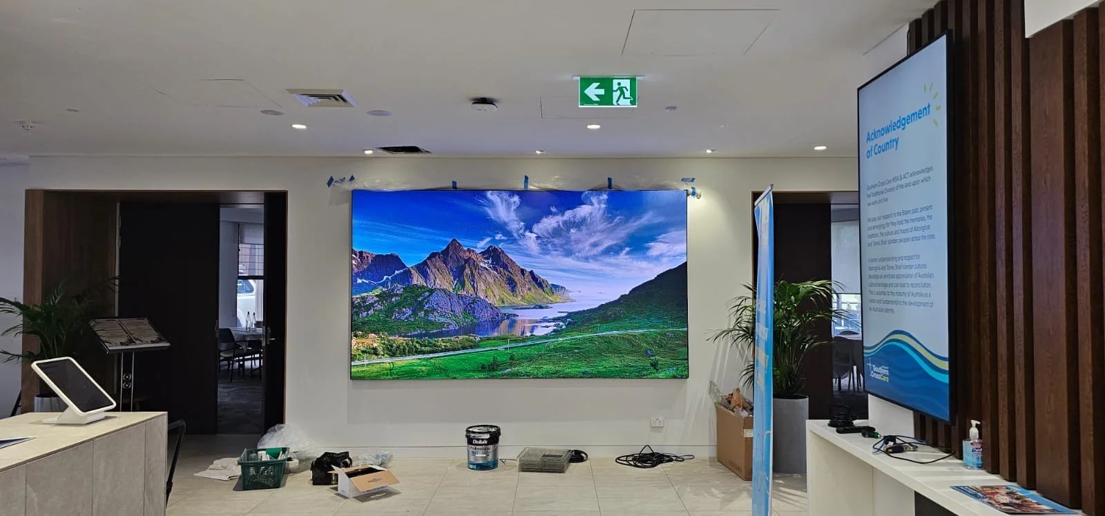 Sharp COB LED video wall installed in Southern Cross Care foyer