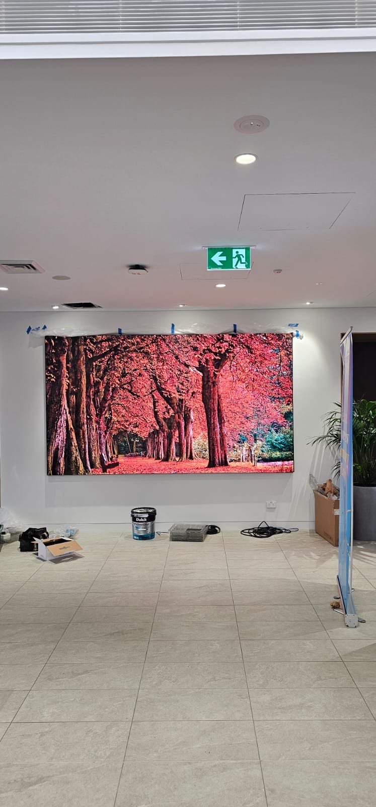 Close-up of Sharp COB LED panel detail showing pixel uniformity and surface finish