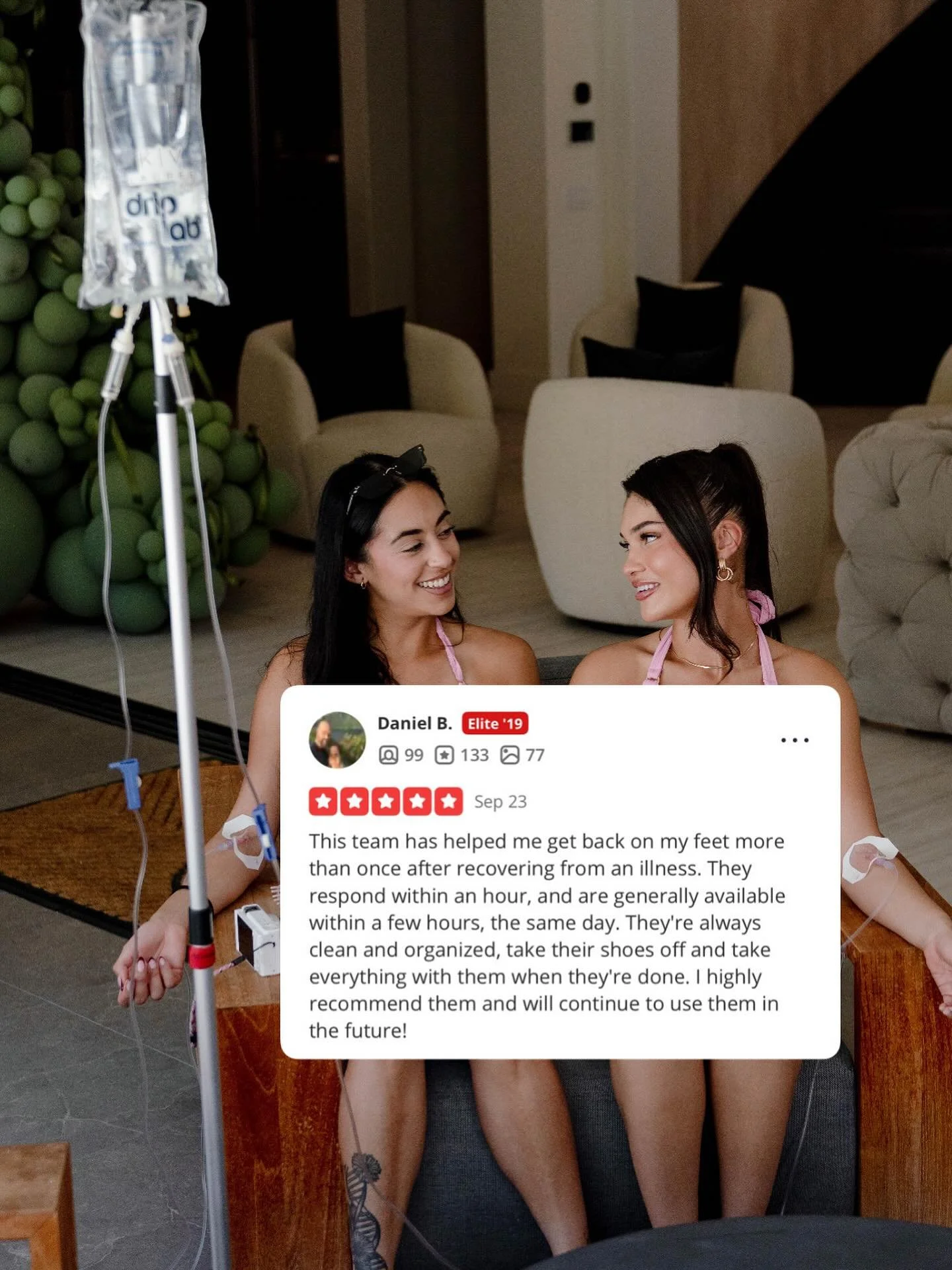 🚙 💧 👩&zwj;⚕️ Concierge IV hydration available anytime &amp; any place. Wellness brought to your doorstep whether you&rsquo;re sick, tired, hungover, or just want a little extra pep in your step. 

@driplab.iv is also almost at 100 5 ⭐️ yelp review
