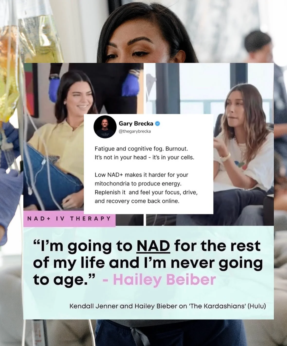 ✨ aging is cell damage &amp; death&mdash; NAD+ helps you repair &amp; bring then back to life. Reversing the effects of aging as we know it.

✔️ Boosts natural energy
✔️ Improves focus &amp; memory
✔️ Speeds up recovery &amp; performance
✔️ Supports 