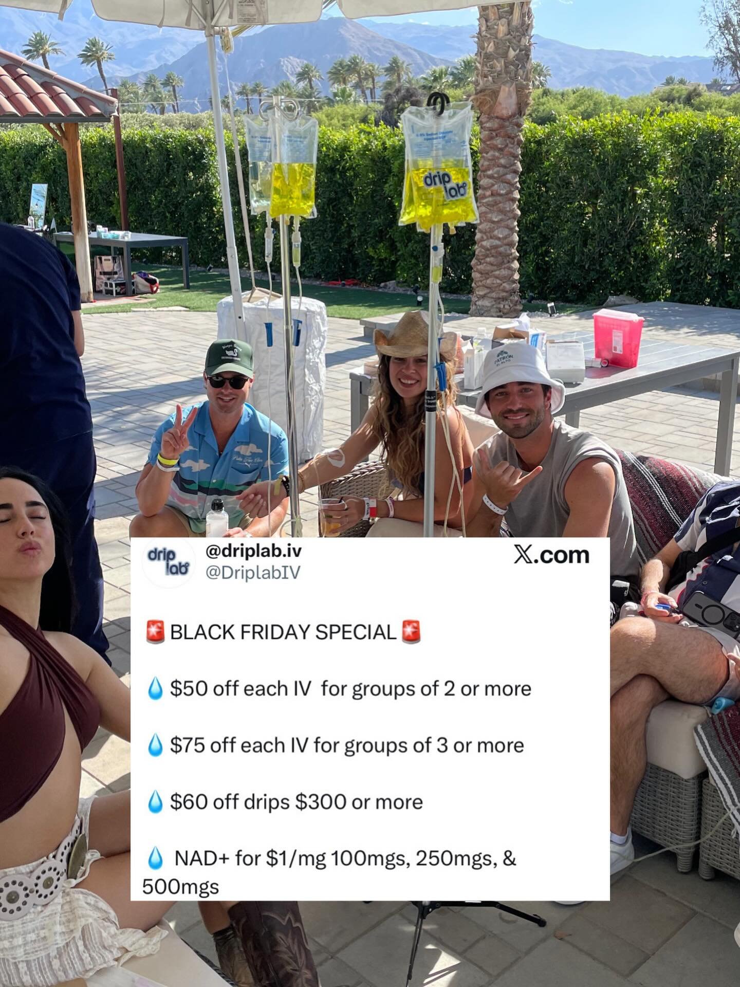 #BLACKFRIDAY starts now and last ALL NOVEMBER LONG ! Bigger group. Bigger discount. Call your friends. Drip together. Save together. 

🌐 driplabiv.com
📲 Appointments: 8183198666
🫵🏽 Follow: @driplab.iv
🏃🏽&zwj;♂️ Tag someone who needs this
📝 Yel