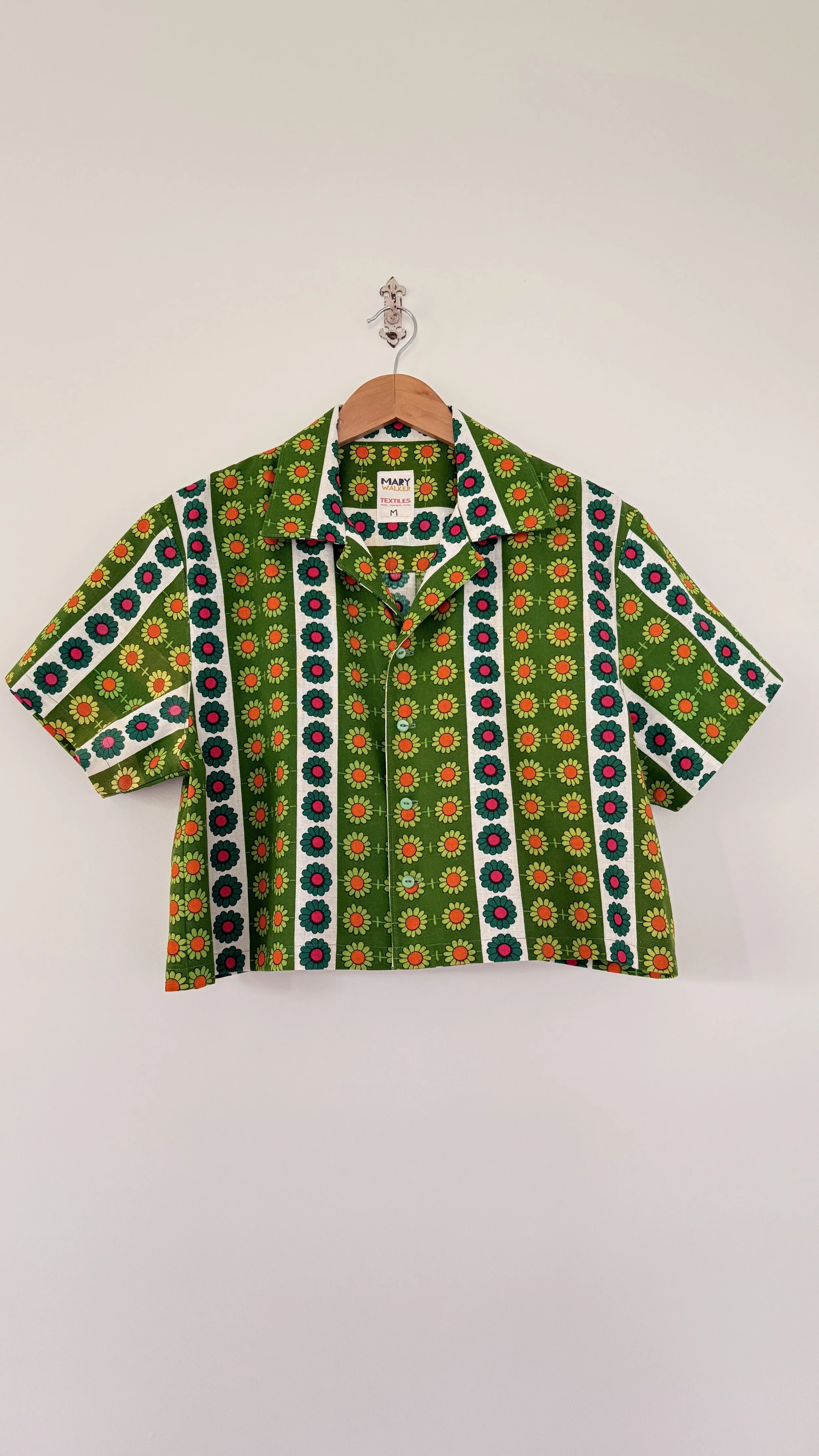 Crop Button-Up Shirt: Medium