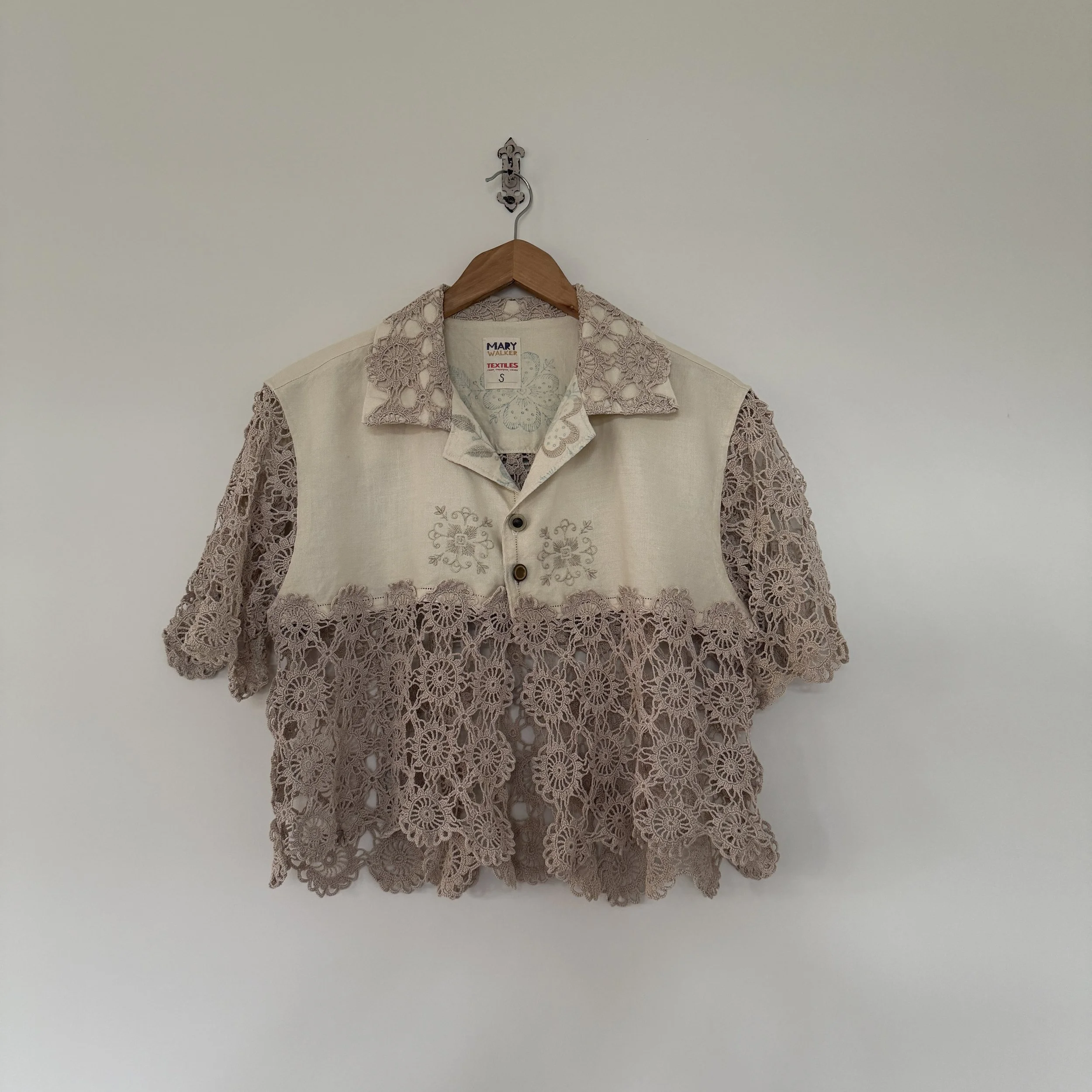 Crop Button-Up Shirt: Small