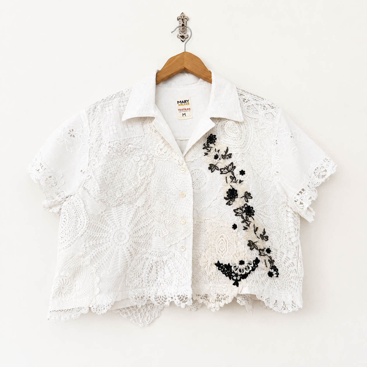 Crop Button-Up Shirt: Medium