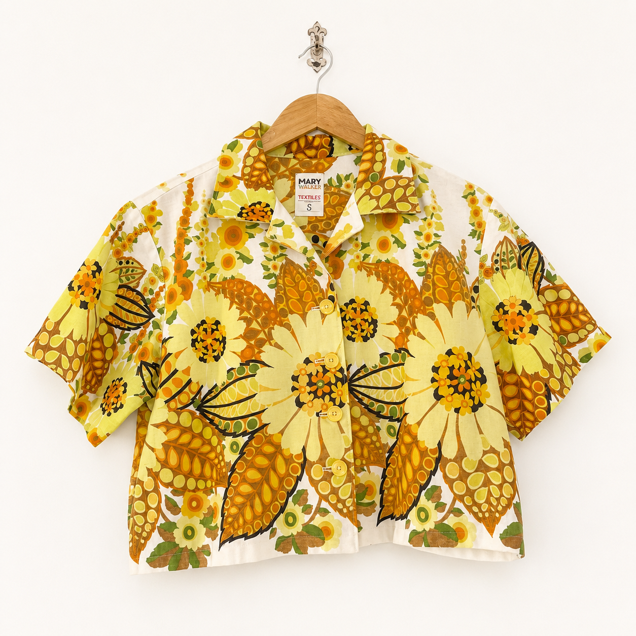 Crop Button-Up Shirt: Small