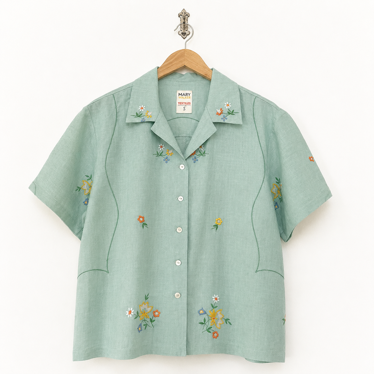 Mid Length Button-Up Shirt: Small