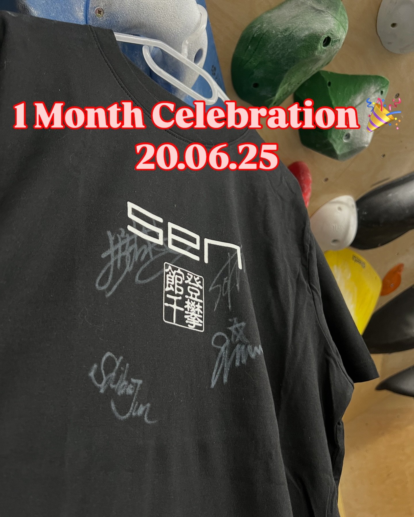 Thank you for keeping our doors open!

Tomorrow, we will celebrate 1 month since opening. We will have a free lucky dip to win a Pamostick and the person who we think has climbed with the best spirit will receive a rare black Sen shirt signed by @oga