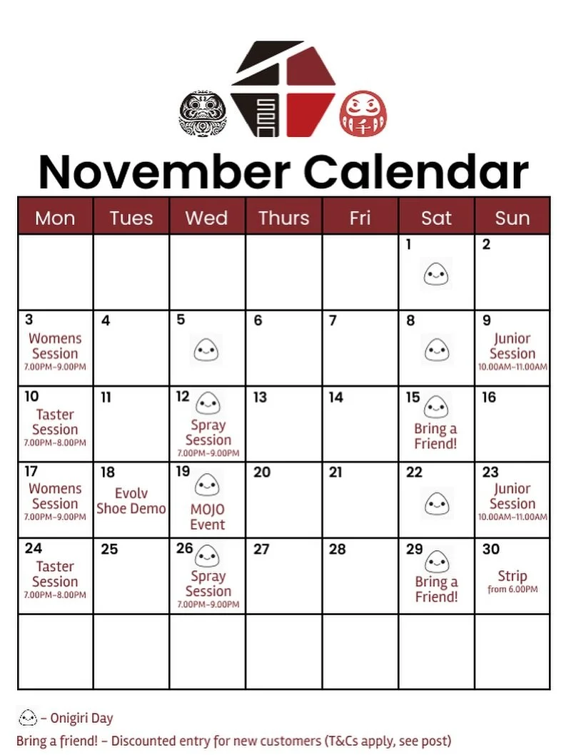 November Plans

We are going to try to hold regular fortnightly Womens, Taster and Spray Sessions. 

We are also intoducing Junior Sessions. These are for experienced juniors (14-17 years of age) that are looking to get signed off for unsupervised bo