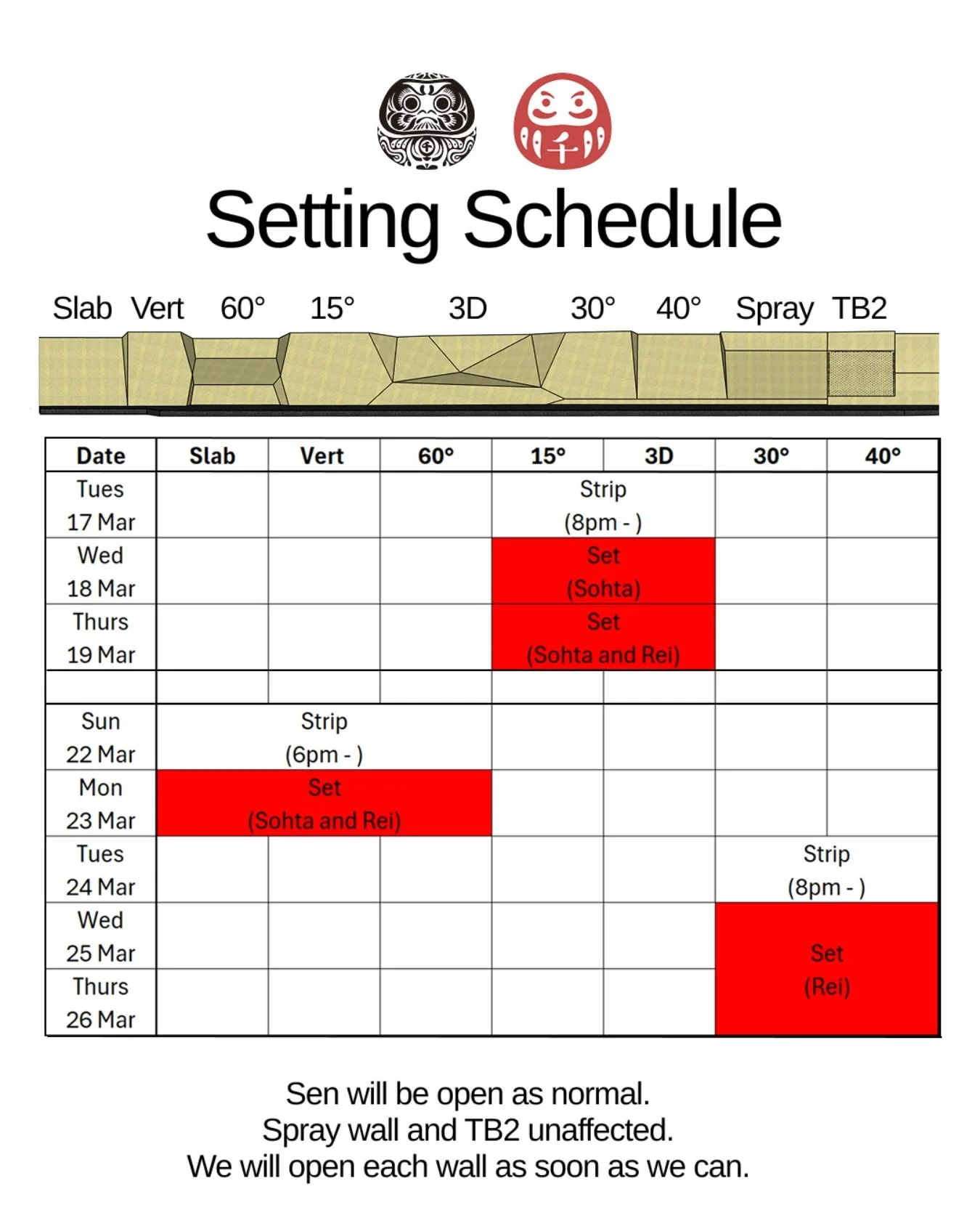 We&rsquo;ve had a bit of a nightmare&hellip;

Rei&rsquo;s flights have been cancelled twice, so he won&rsquo;t be arriving as originally planned and we&rsquo;ve had to adjust our setting schedule.

Sorry for the inconvenience. 

👉 Good news: we will