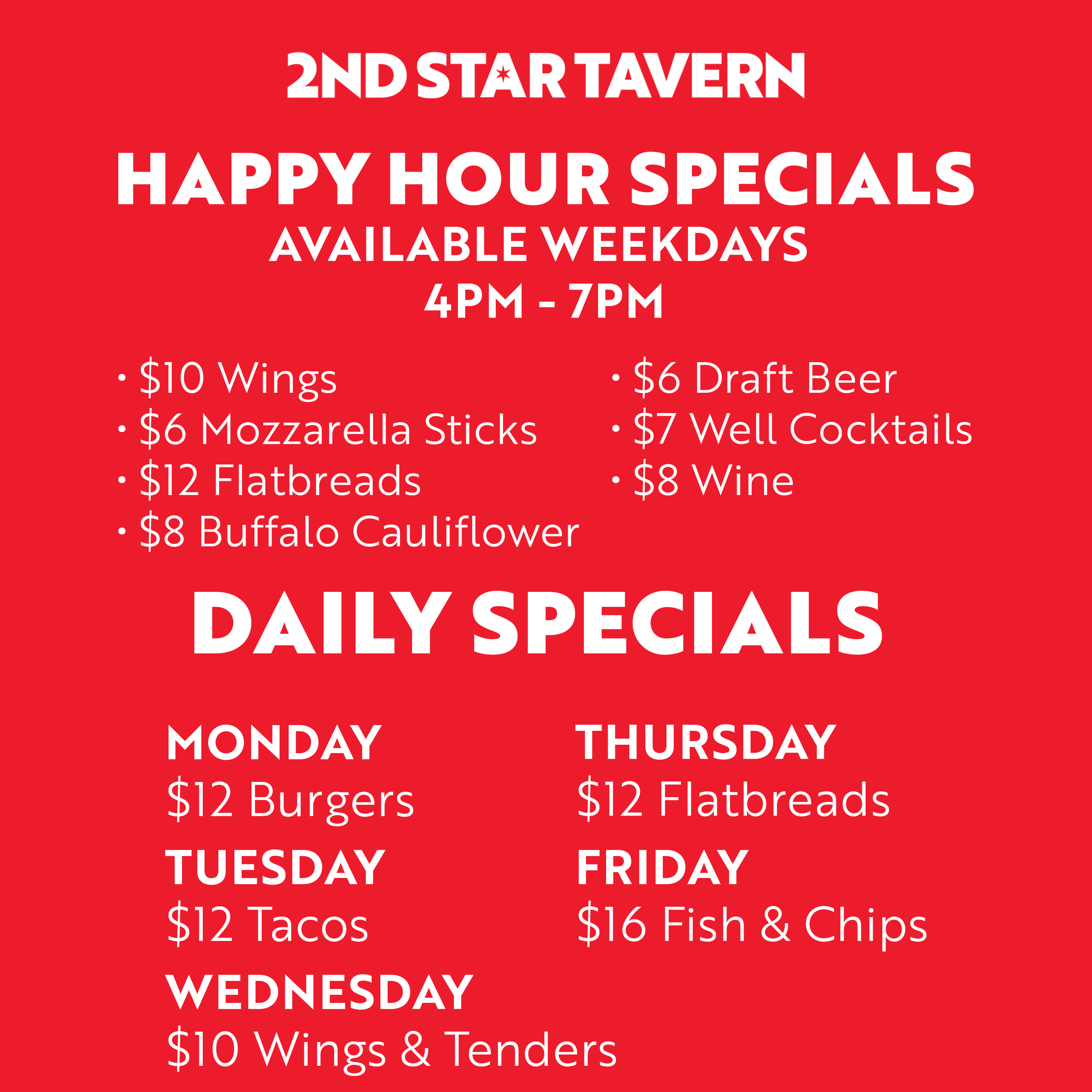 Happy Hour & Daily Specials