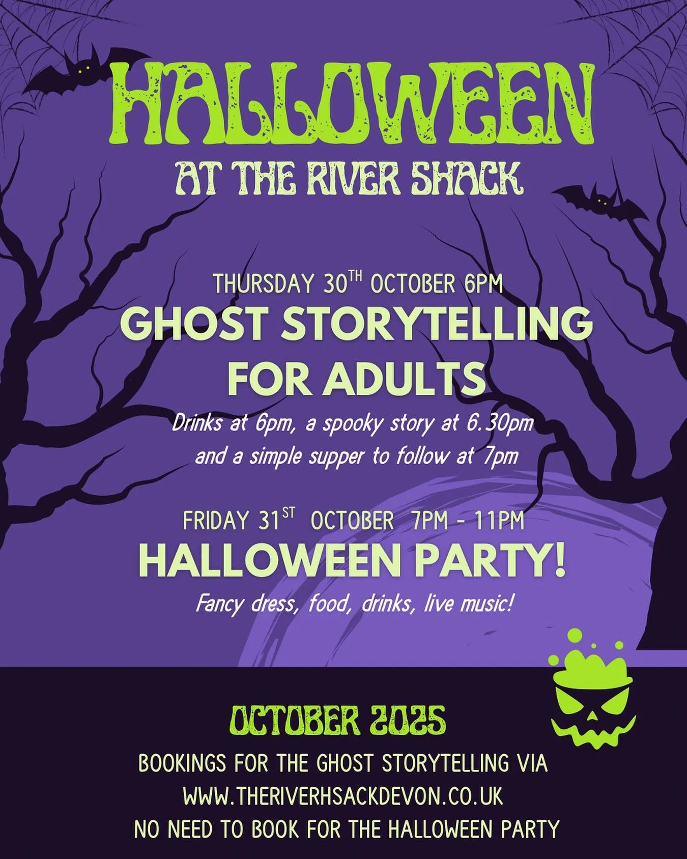 We&rsquo;re excited for Halloween at the Shack this year! 

Bookings for the story telling via our website and for the party just turn up!

#halloween #ghoststory #therivershackdevon