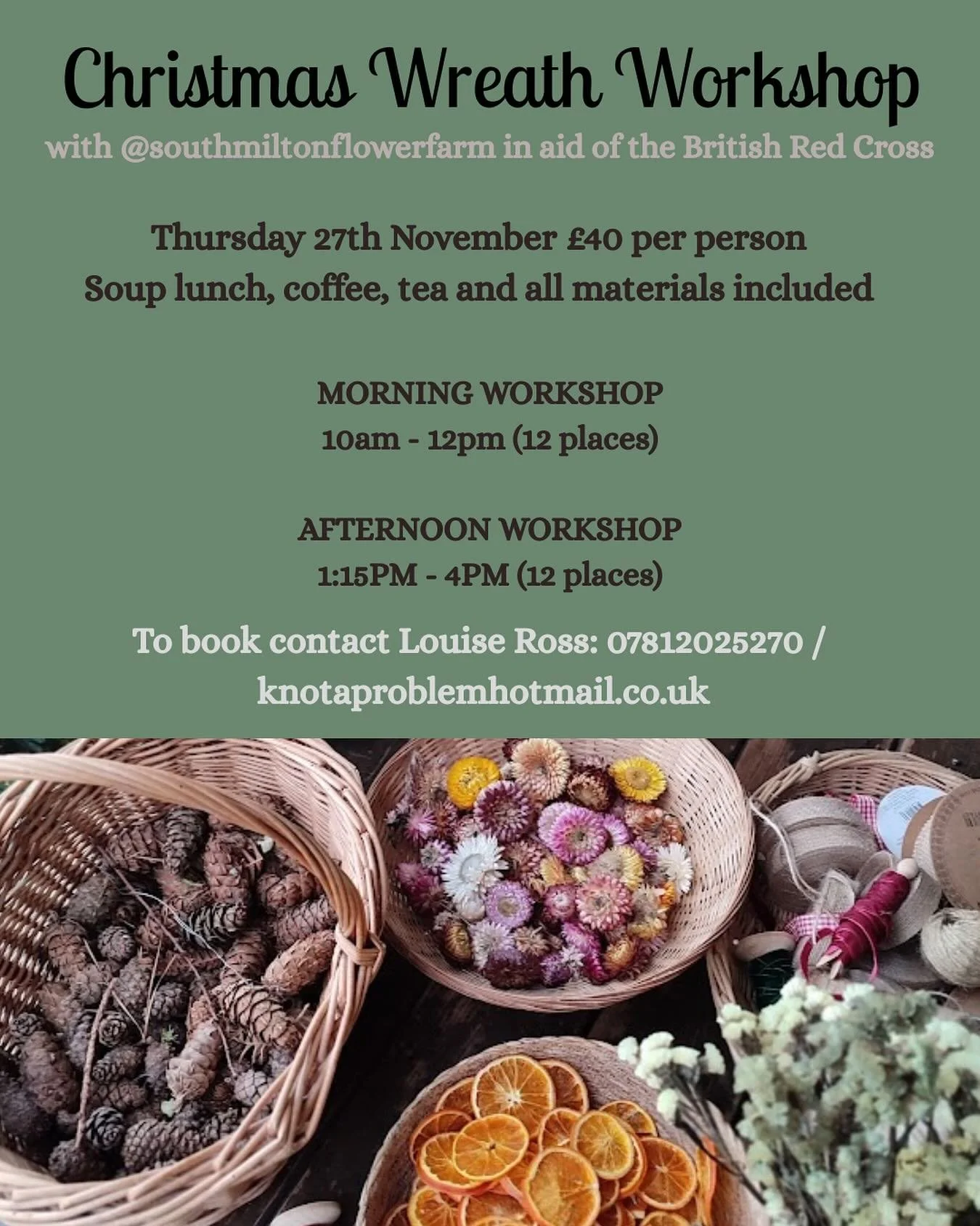 Sorry to keep you waiting on this one! So many of you have been asking whether we were doing this again this year and we are!

We can&rsquo;t wait to welcome back @southmiltonflowerfarm !

Limited spaces available so book now to avoid disappointment!