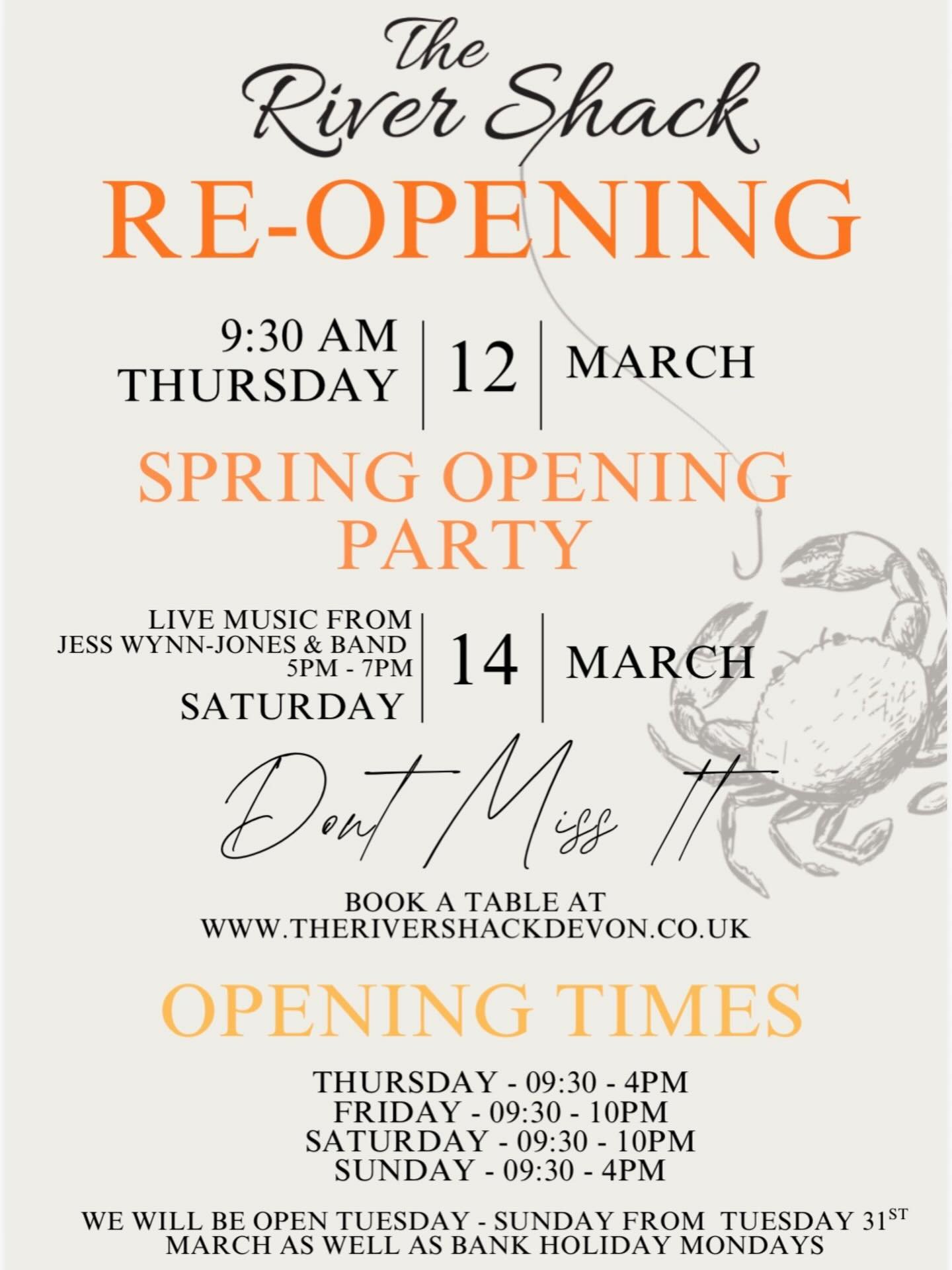 Remember to book your table for our opening week! Not long to go now🦀

#therivershack #reopening #booknow #stokegabriel #southdevon