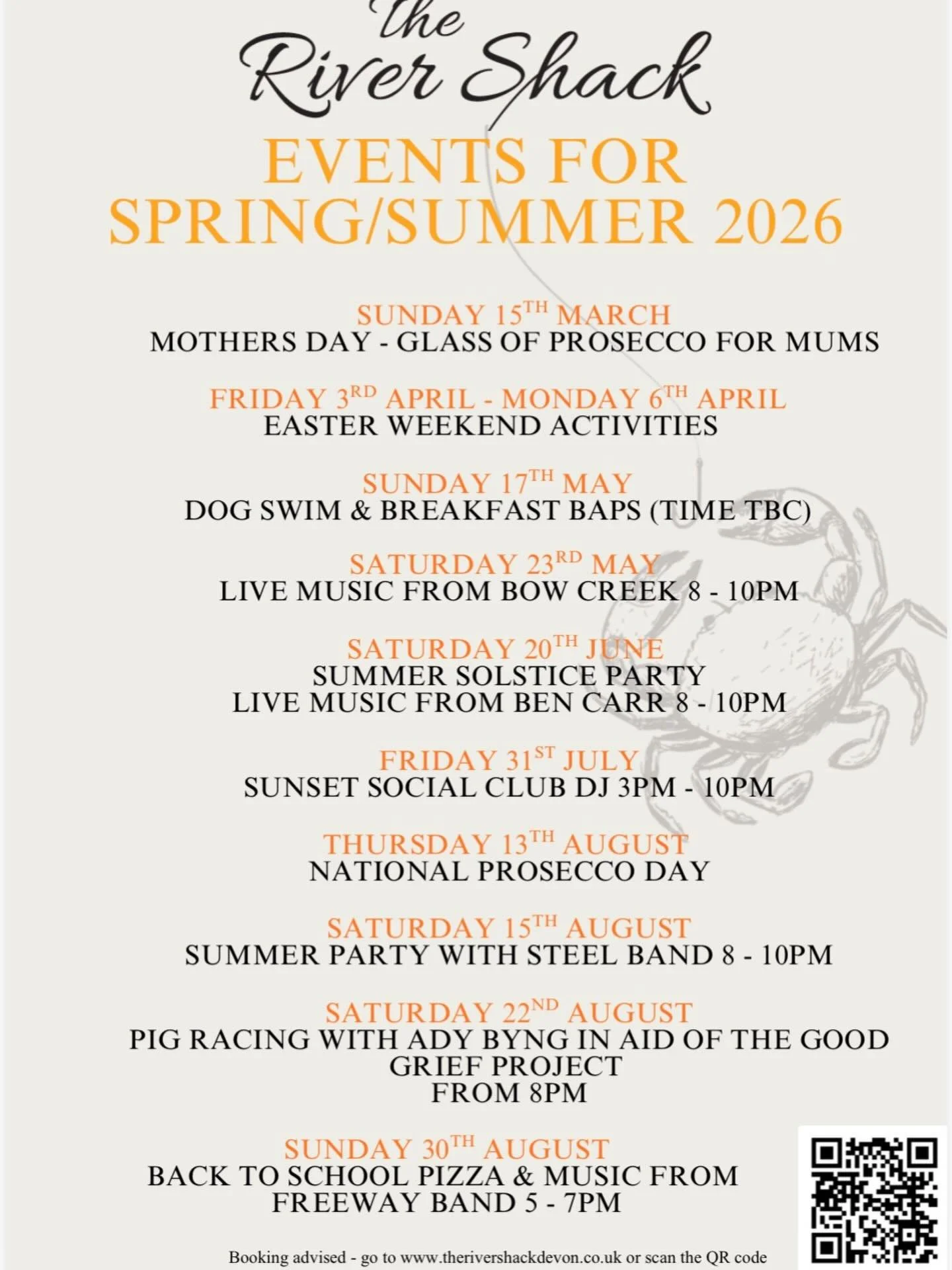 Some dates for your diary📔

#events #therivershack #reopening #southdevon #springandsummerevents