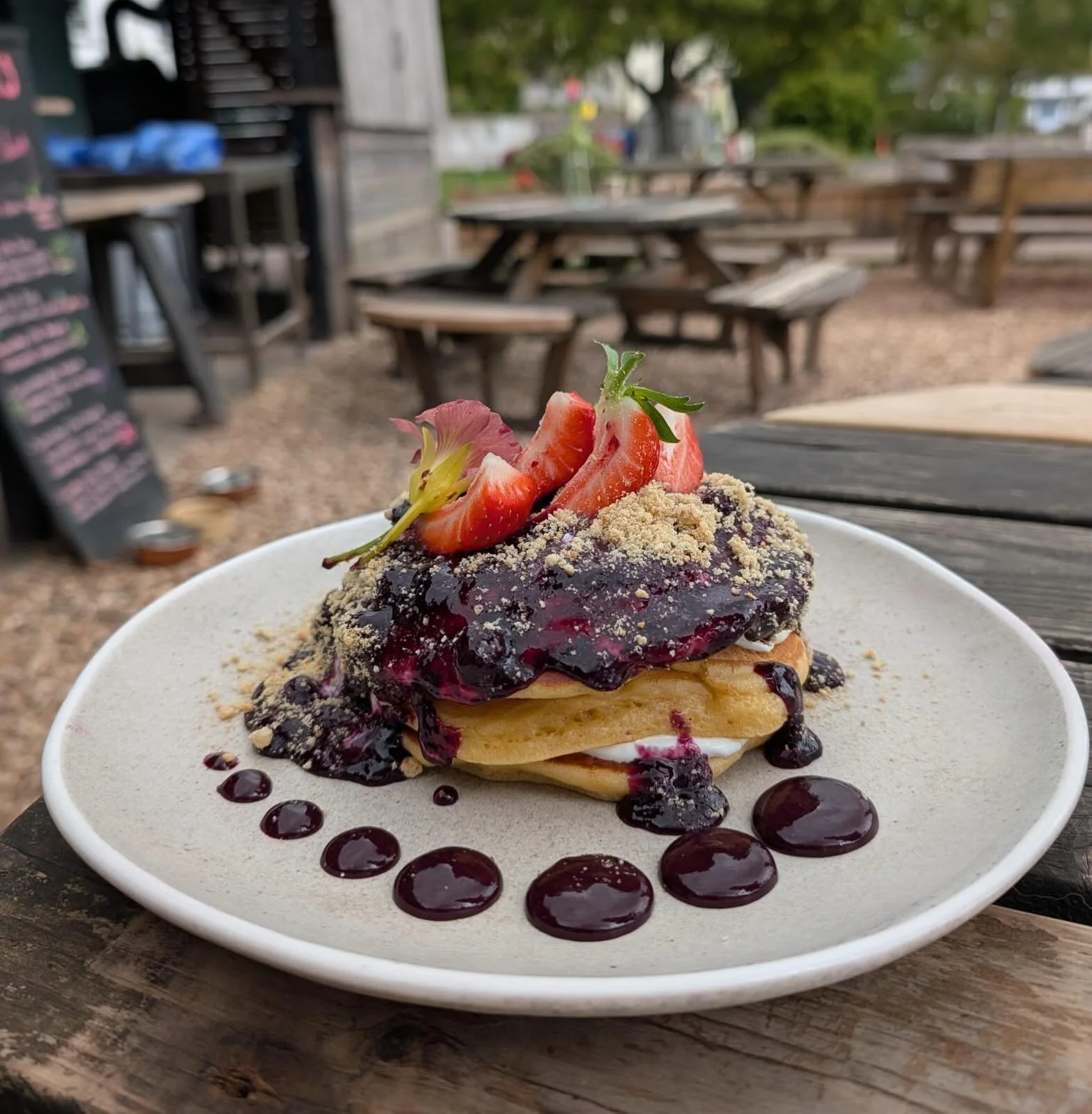 Plans for the weekend?

These pancakes should be it!

🥞New on the breakfast menu🥞

Fluffy buttermilk pancakes with blueberry compote, English strawberries, Greek yogurt, biscuit crumb 👌❤️

Breakfast is served Tuesday to Sunday 9:30am-11am🙂

#brea
