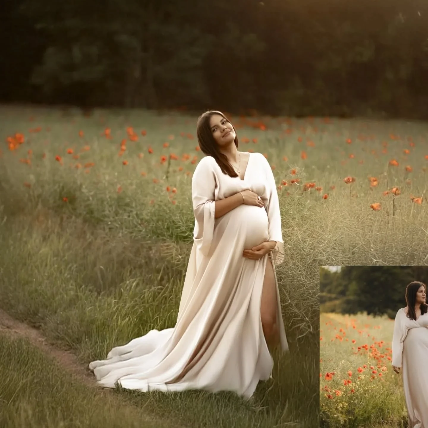 She Glows &ndash; Babybelly-Fotoshooting &hearts;️

Dieses Shooting war einfach besonders. Wir haben uns in diesem unglaublichen Mohnfeld zwischen 2 Regeng&uuml;ssen getroffen. Wir hatten so ein Gl&uuml;ck 😍.
Als wir fertig waren kam dann noch diese
