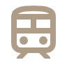 A simple icon of a train or subway train.