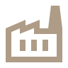 Icon of a factory or industrial building with smokestacks