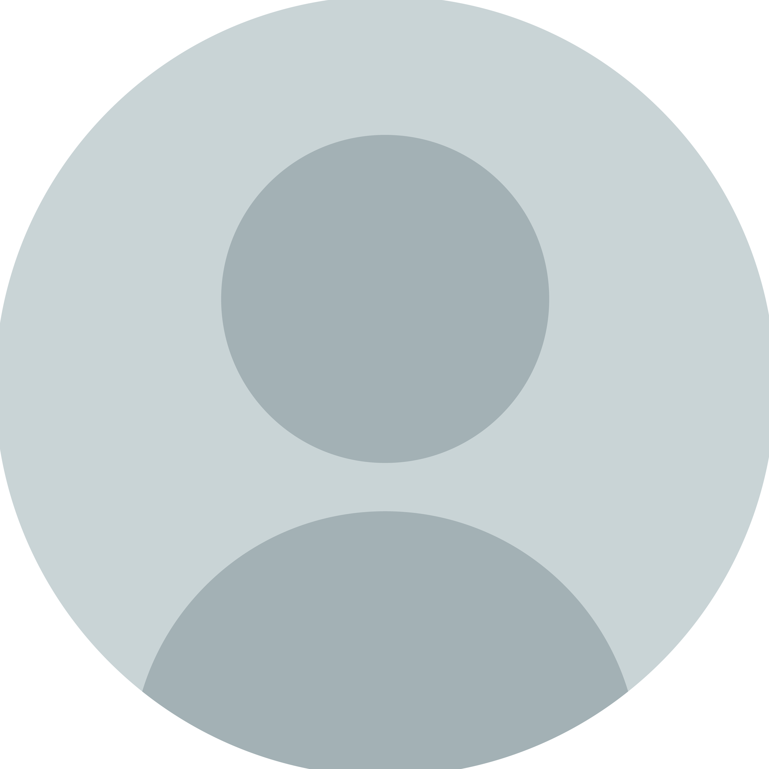 A gray and white abstract illustration of two human profile silhouettes facing each other in a circular design.