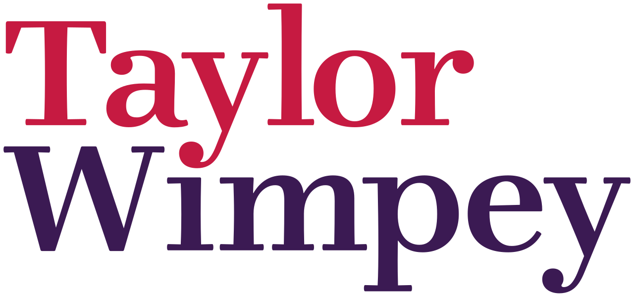 Word cloud with the names 'Taylor' in red and 'Wimpey' in purple.
