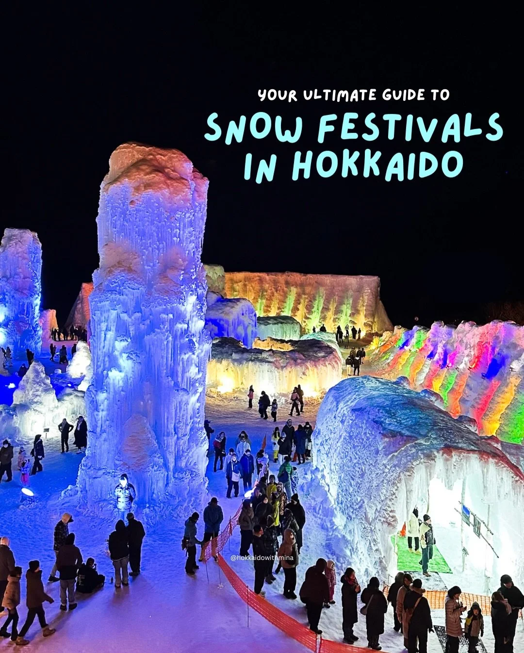 Snow festivals in Hokkaido ❄️
If you&rsquo;re visiting Sapporo in winter, these are some of the most magical events you shouldn&rsquo;t miss!

☃️ Sapporo Snow Festival
☃️ Susukino Ice World
☃️ Otaru Snow Light Path Festival
☃️ Lake Shikotsu Ice Festi