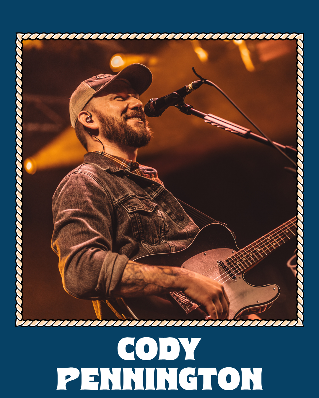 Nashville-born and UK-based country-rock favorite Cody Pennington headlines Sunday night. Known for selling out venues nationwide, his show blends his own soaring country anthems with massive covers of historic country legends.