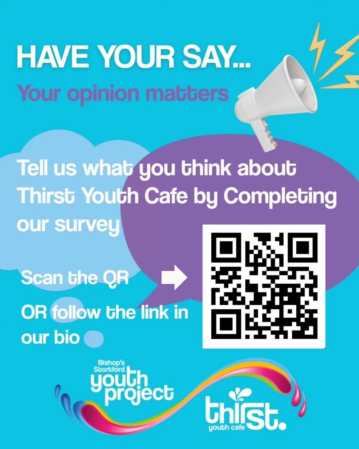 Help us continue to serve the young people of Bishops Stortford and surrounding areas by giving us your feedback. Please fill out the survey by following the link in our bio (or you could try Google lens on the QR) Thank you for your support!

#bisho