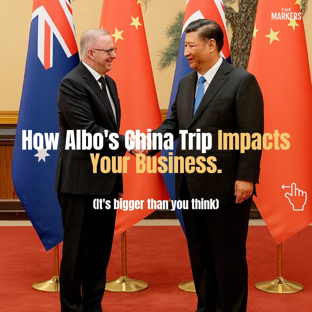 PM Albanese is in Beijing for the Australia&ndash;China CEO Roundtable, and what&rsquo;s on the table this week could reshape tourism, trade, and education for years to come.

So what does that actually mean for business owners?

With $312B in trade 