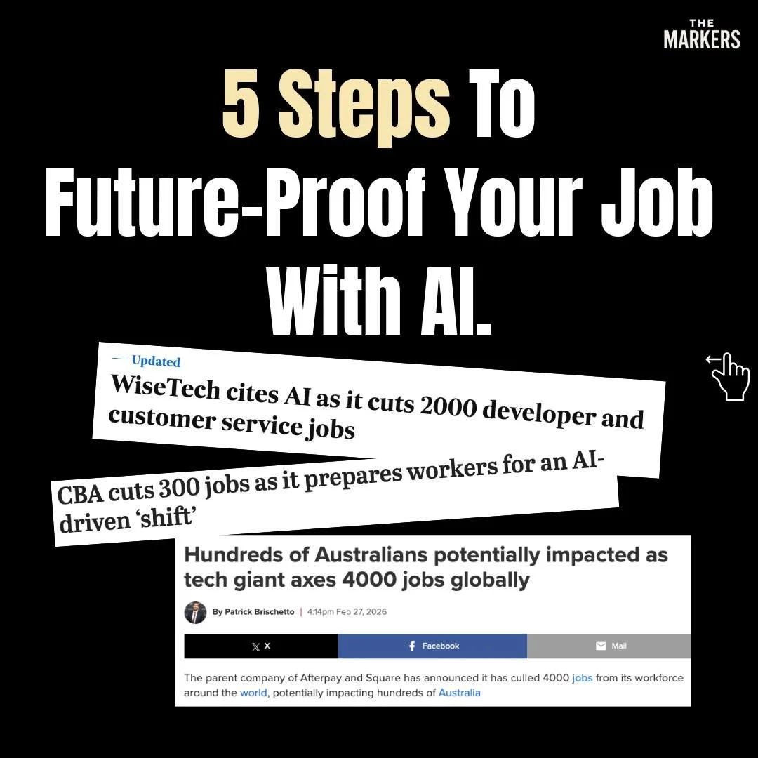 #artificialintelligence is reshaping #AustralianBusiness but rather then speculating or freaking out, we mapped out 5 practical steps to leverage your career or business with #AI 

 #futureofworking #productivity #CareerGrowth