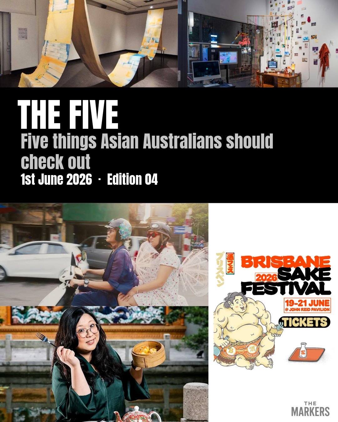 The Five &middot; Edition 04
Five things Asian Australians should check out this week:

1. Five emerging South Asian Australian artists are showing works-in-progress at in Haymarket @4a_aus - Until 14th June
2. Buffer Room contemporary art exhibition