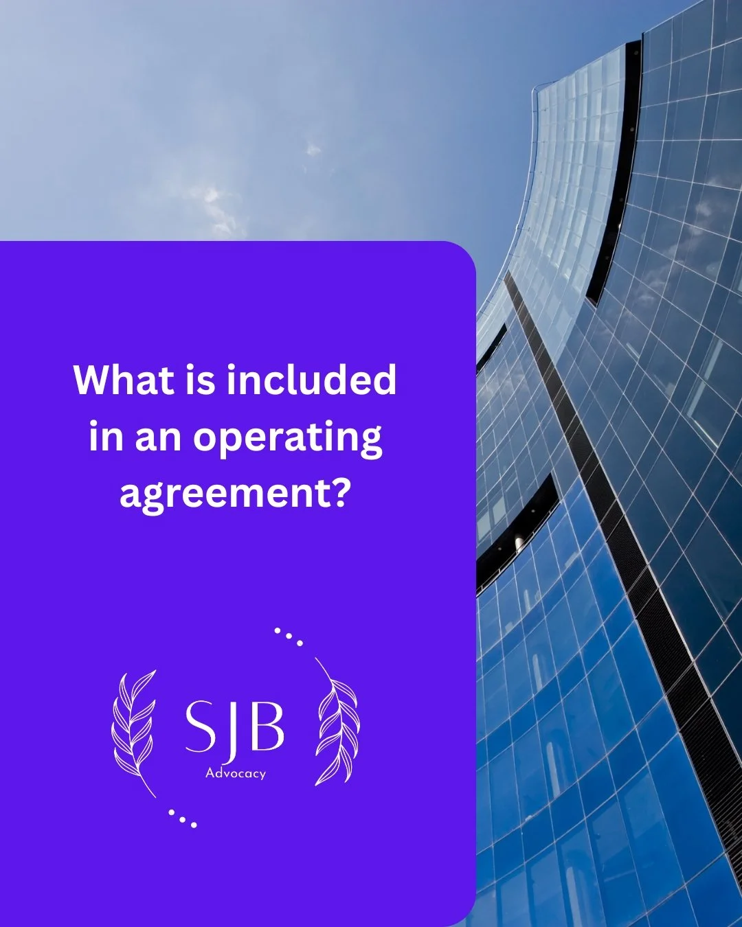 What is included in an operating agreement?
