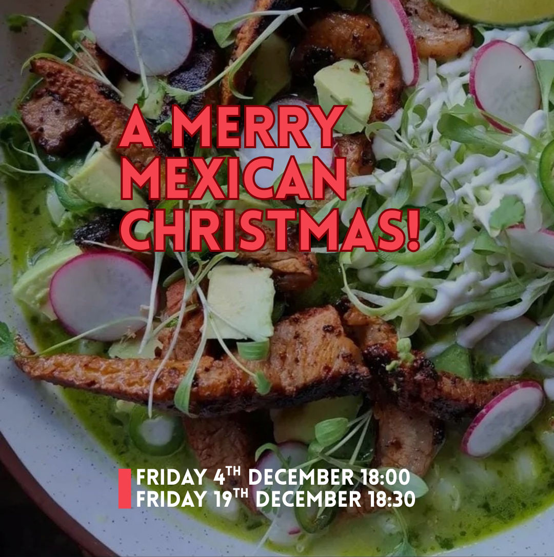 Mexican Christmas Cookery Class at Belfast Cookery School featuring a colourful Mexican-inspired dish with fresh herbs, radishes and limes