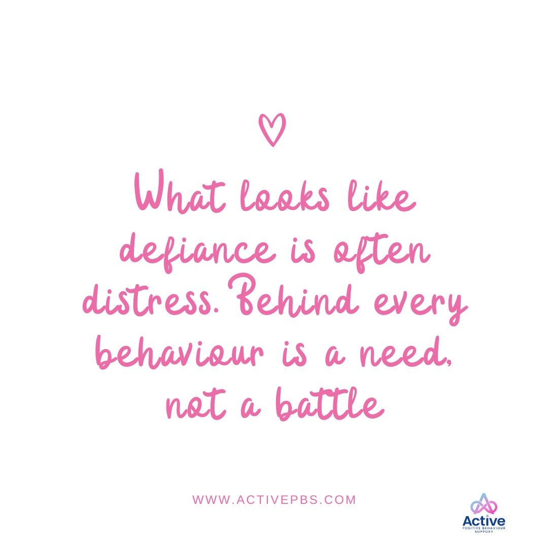 Ever been told your child is "defiant"?
That they won't do something..when it feels more like they can't?
What looks like defiance is often distress.
And behind every behaviour is a need, not a personal attack, not a power struggle, not