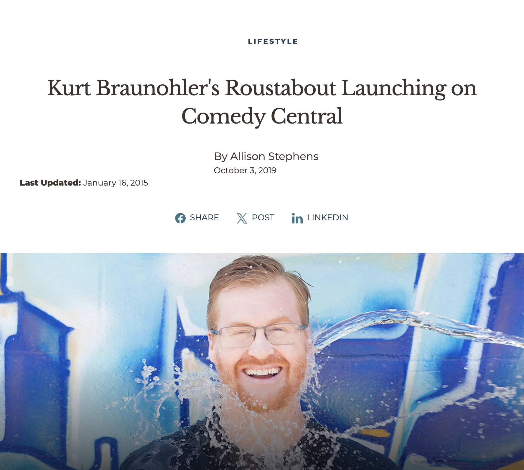 Kurt Braunohler's Roustabout Launching on Comedy Central