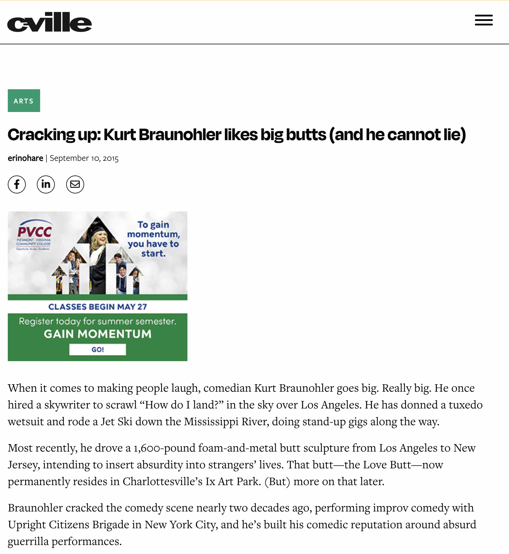 Cracking up: Kurt Braunohler likes big butts (and he cannot lie)