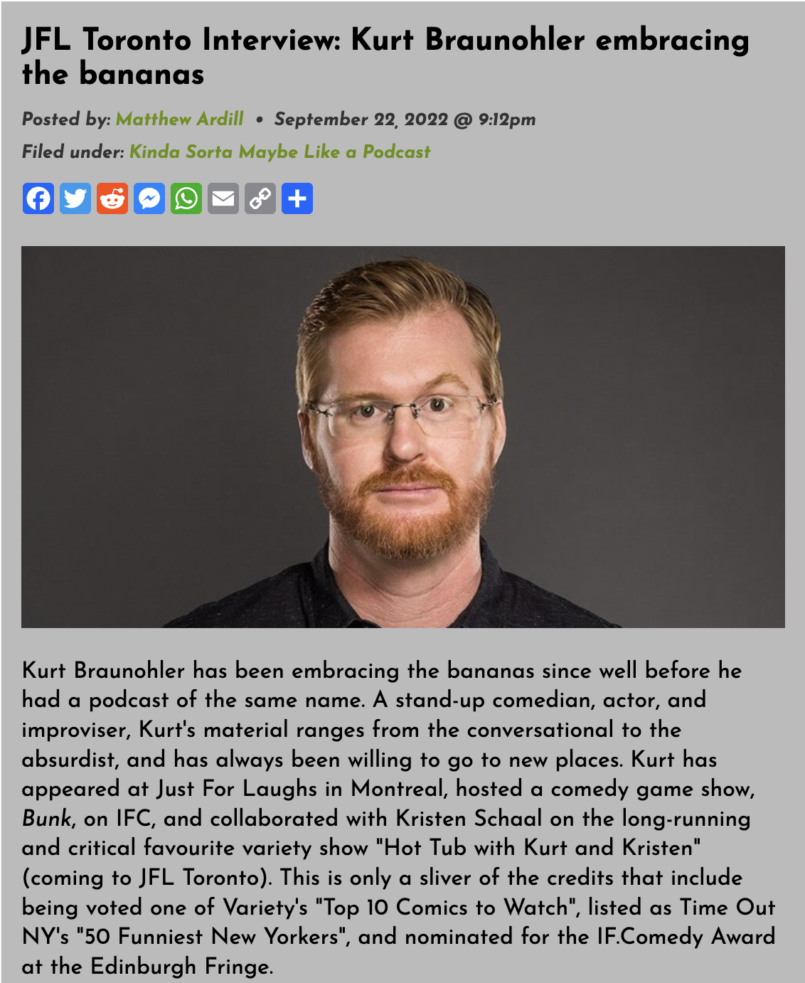 JFL Toronto Interview