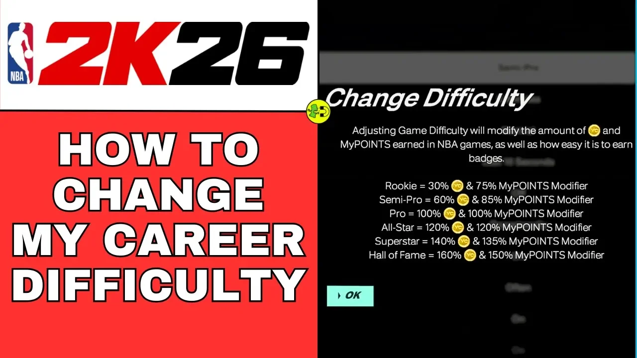 How to Change My Career Difficulty NBA 2K26