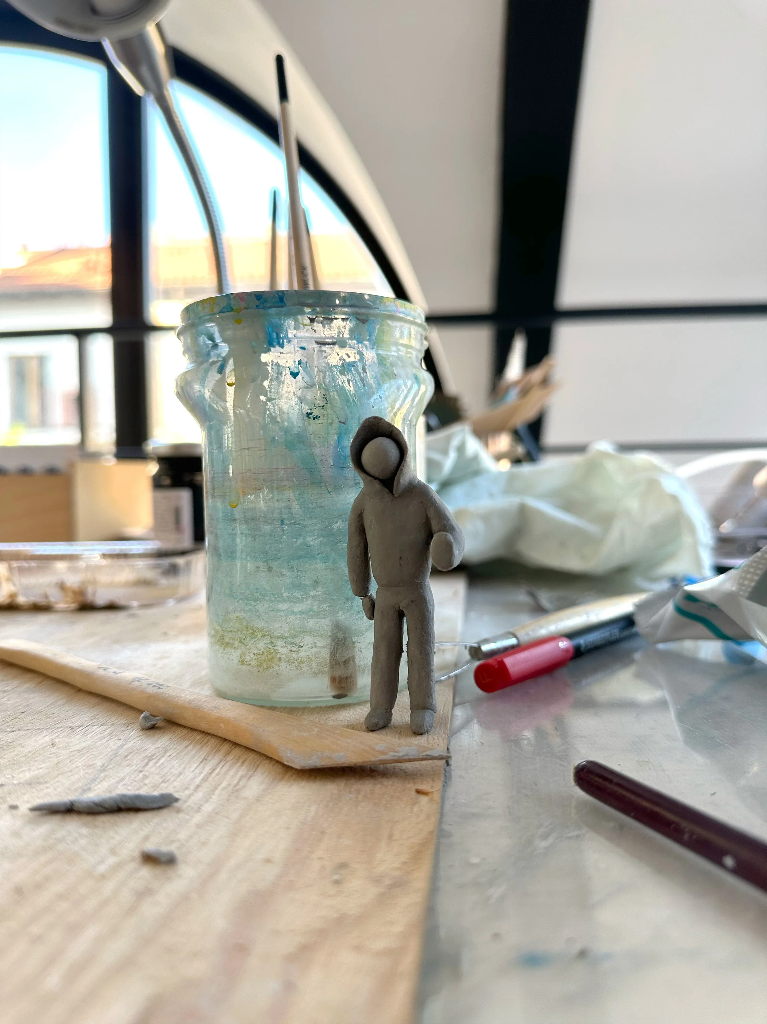 Detalle del proceso de trabajo en el estudio de Vera Vizzi.
