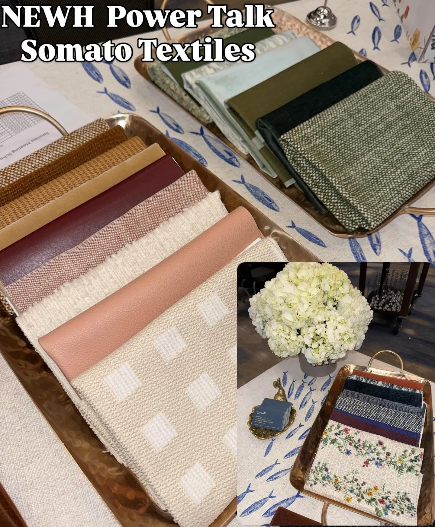 Onsite at NEWH Power Talk promoting Somato Textiles.  A leading brand in the hospitality textile market.  New introductions unveiled!  @newhinc @somato.textiles