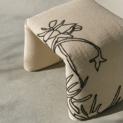 The Folded Bench in Floral line work by nanimarquina!  A beautiful statement piece for commercial interiors!  #nanimarquina