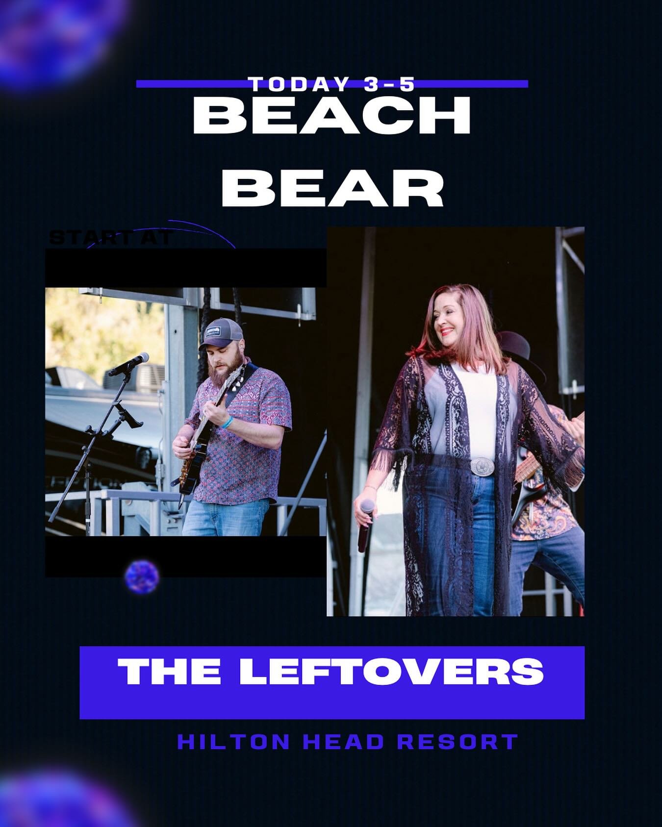 Come see Rhett and I play some acoustic tunes from 3-5 at the Beach Bear HHI!