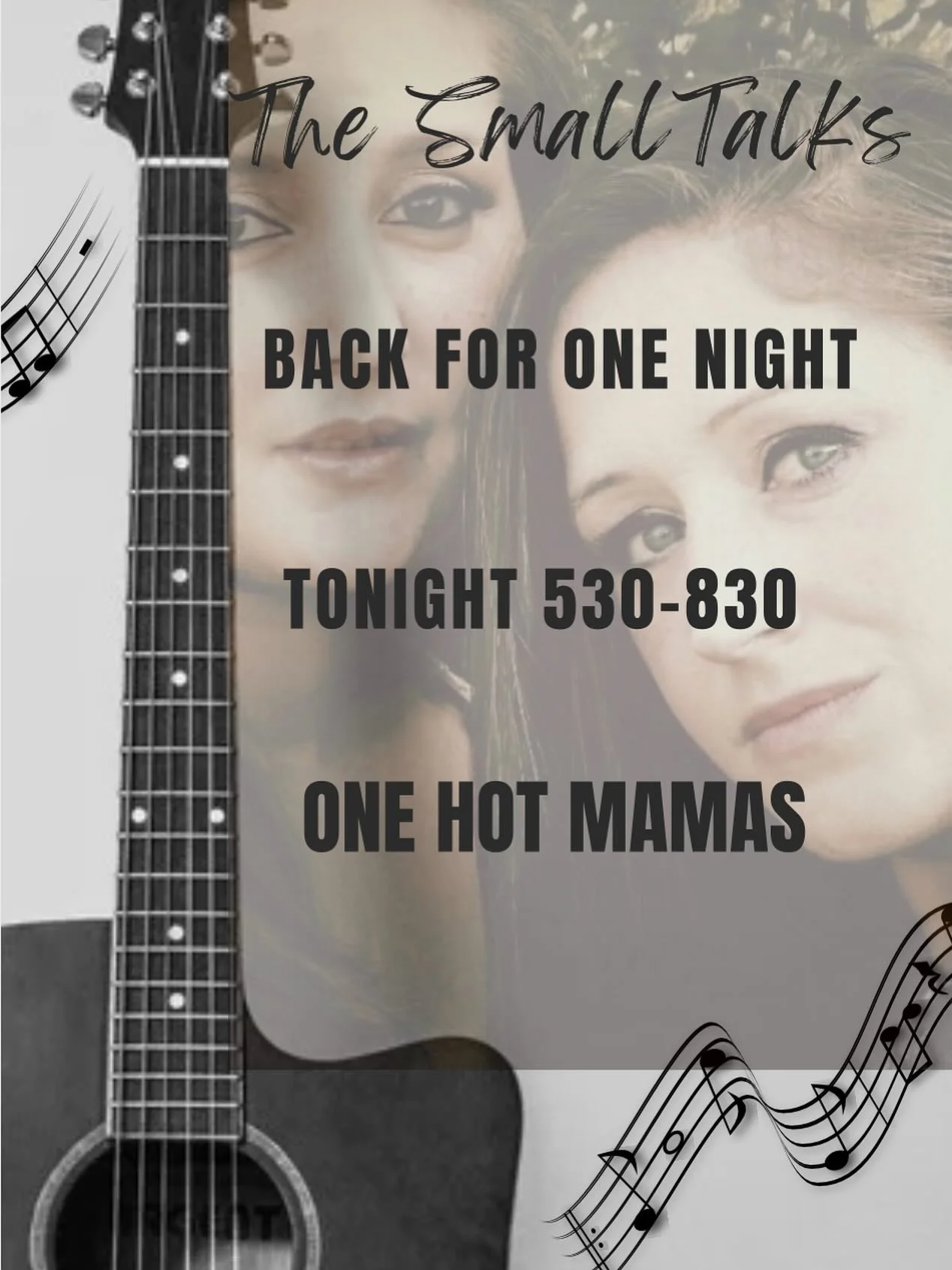 Amy and Megan are back for@one night only for a Small Talks reunion at One Hot Mamas! 530-830! @onehotmamassc @thesmalltalkshhi