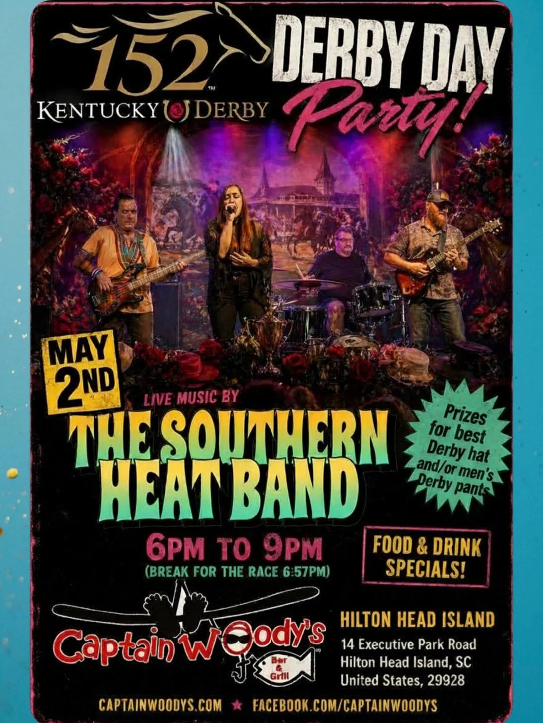 We hit the stage at 6&hellip;.you need a derby party! This is the one! See you there!