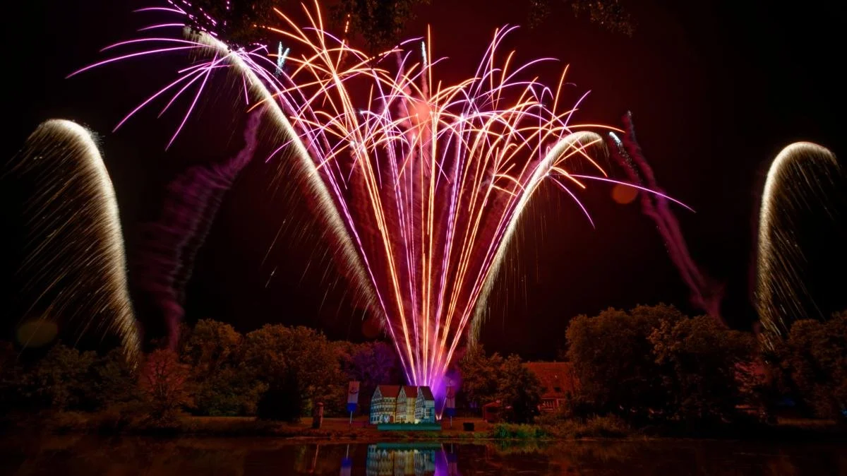 Feuerwerk am Kirchweih-Samstag während der Jakobi-Kirchweih.