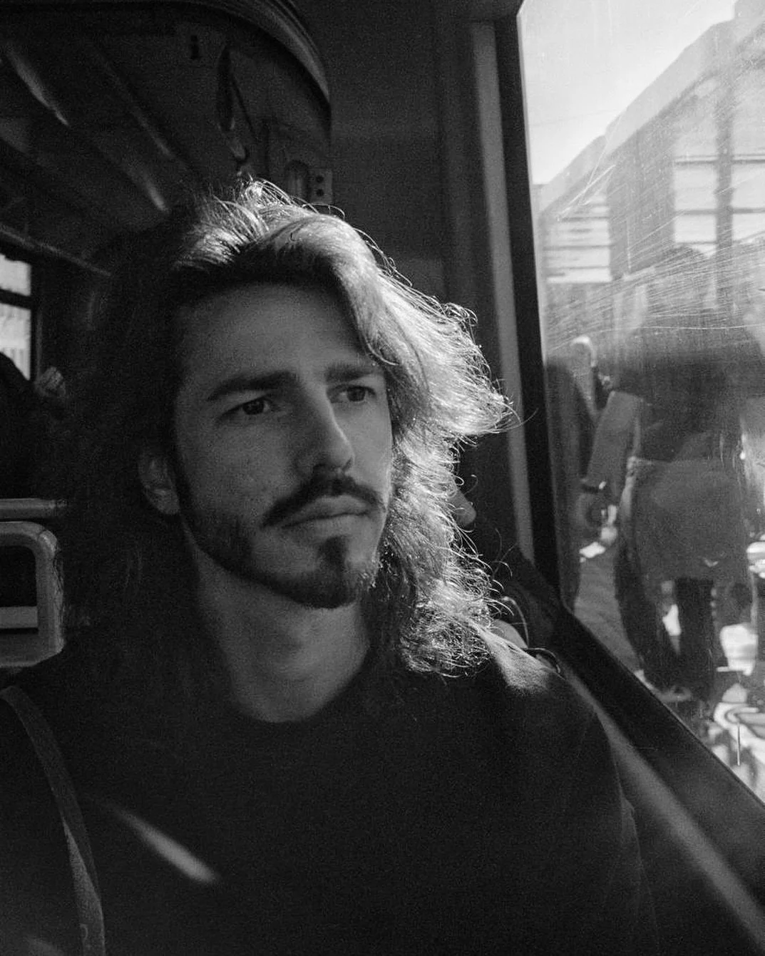 #AnalogPhotography #Analog #Film #ShootFilm #FilmIsNotDead #Negative #Monochrome #BnW #BlackandWhite #Man #Portrait #People #DayLight #Public #PeoplePhotography #Berlin #Sun #SunnyDay #Filtered #Nikon #NikonAnalog #Tram #Street